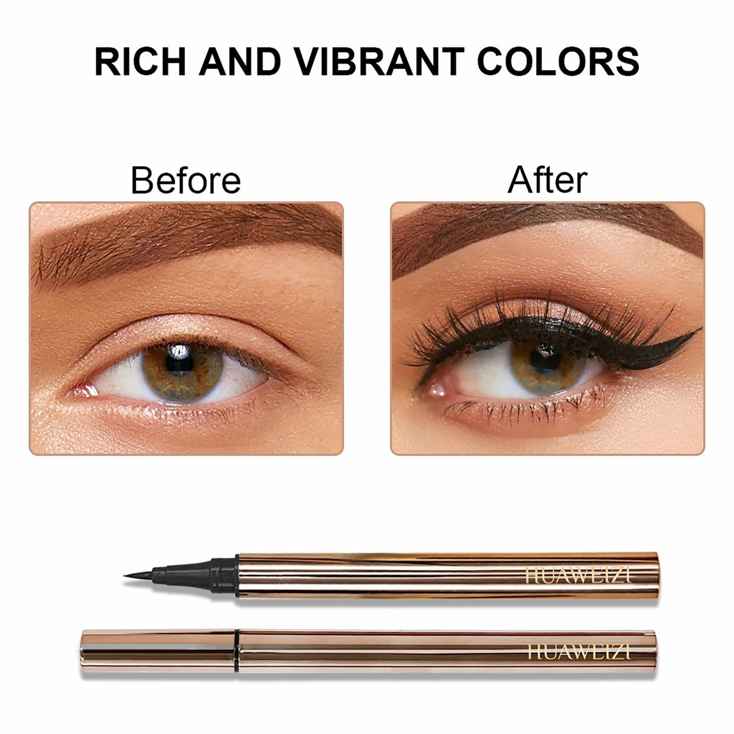 UKLXX 2 PCS Liquid Eyeliner, Black Matte Tint, Ultra Fine Tip, Lasting Pigment Eyeliner Pencil, Silky Smooth Formula, Quick Drying
