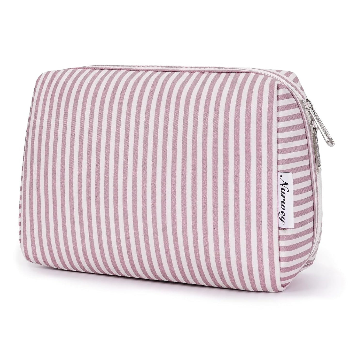 Checkered Makeup Bag - Travel Cosmetic Organizer with Compartments | Large Sky Blue Checkerboard