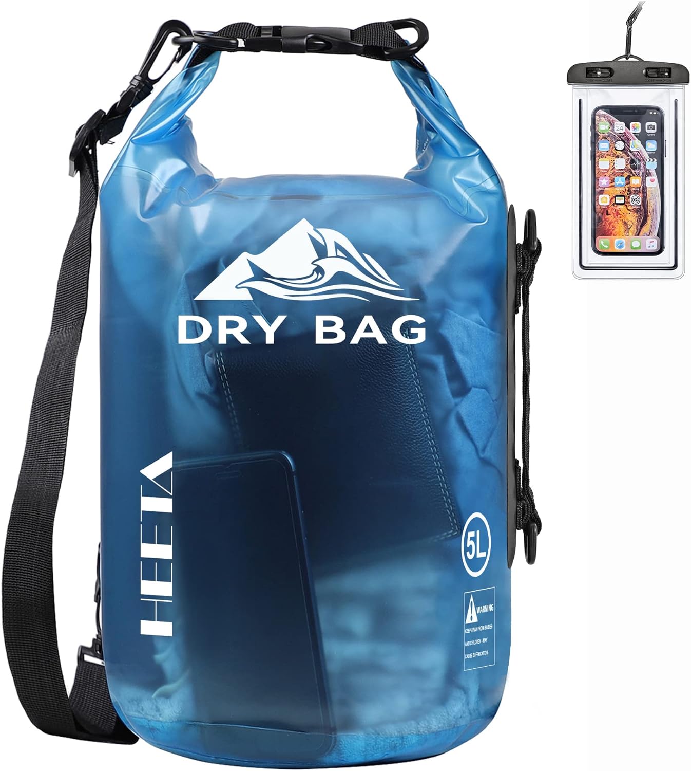 Waterproof Dry Bag - Lightweight Roll Top Storage Backpack for Travel, Swimming, Boating | 5L/10L/20L/30L/40L Sizes