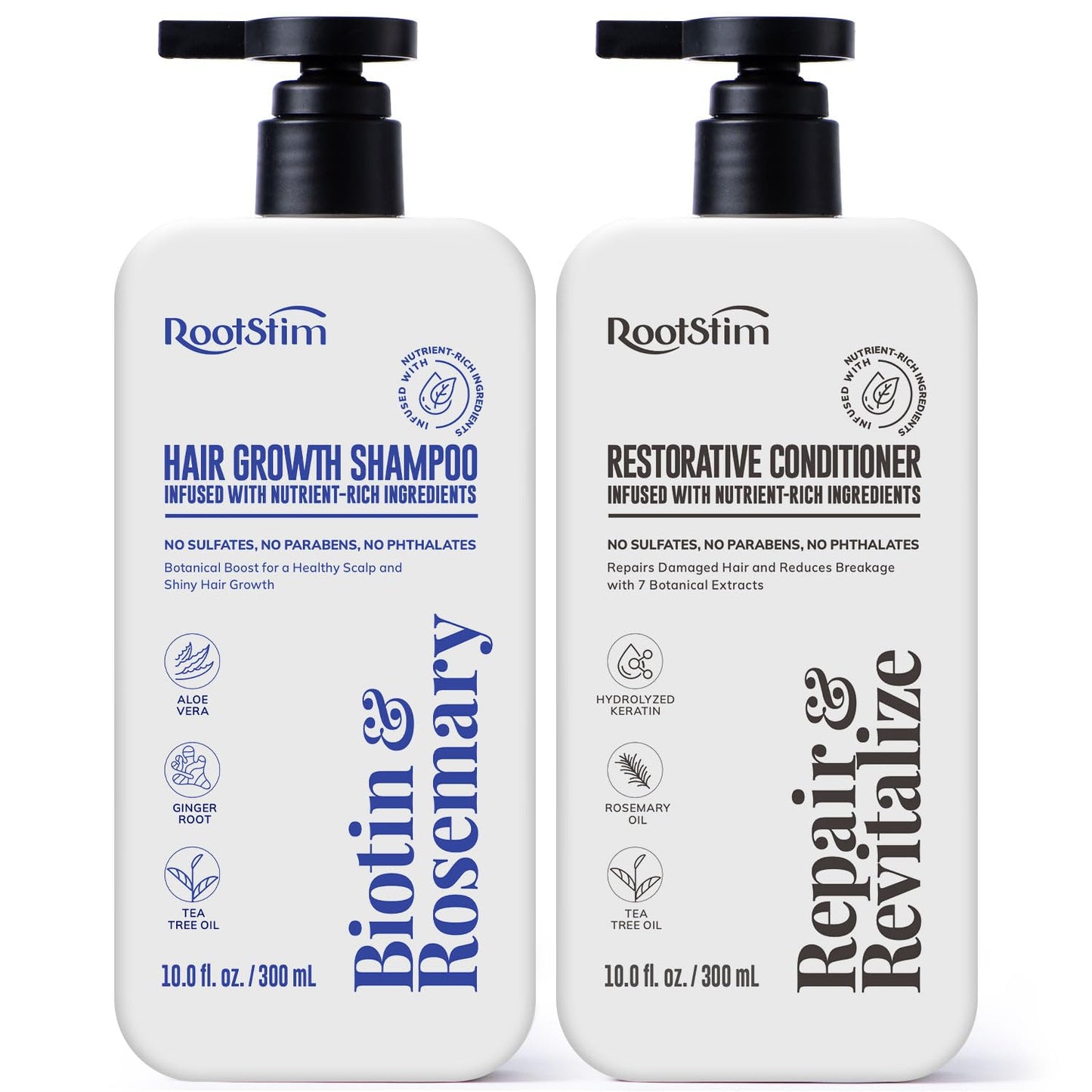 Hair Growth Shampoo and Conditioner Set - Rosemary & Biotin for Thicker Hair | Botanical Formula for Healthy Scalp and Strengthened Hair