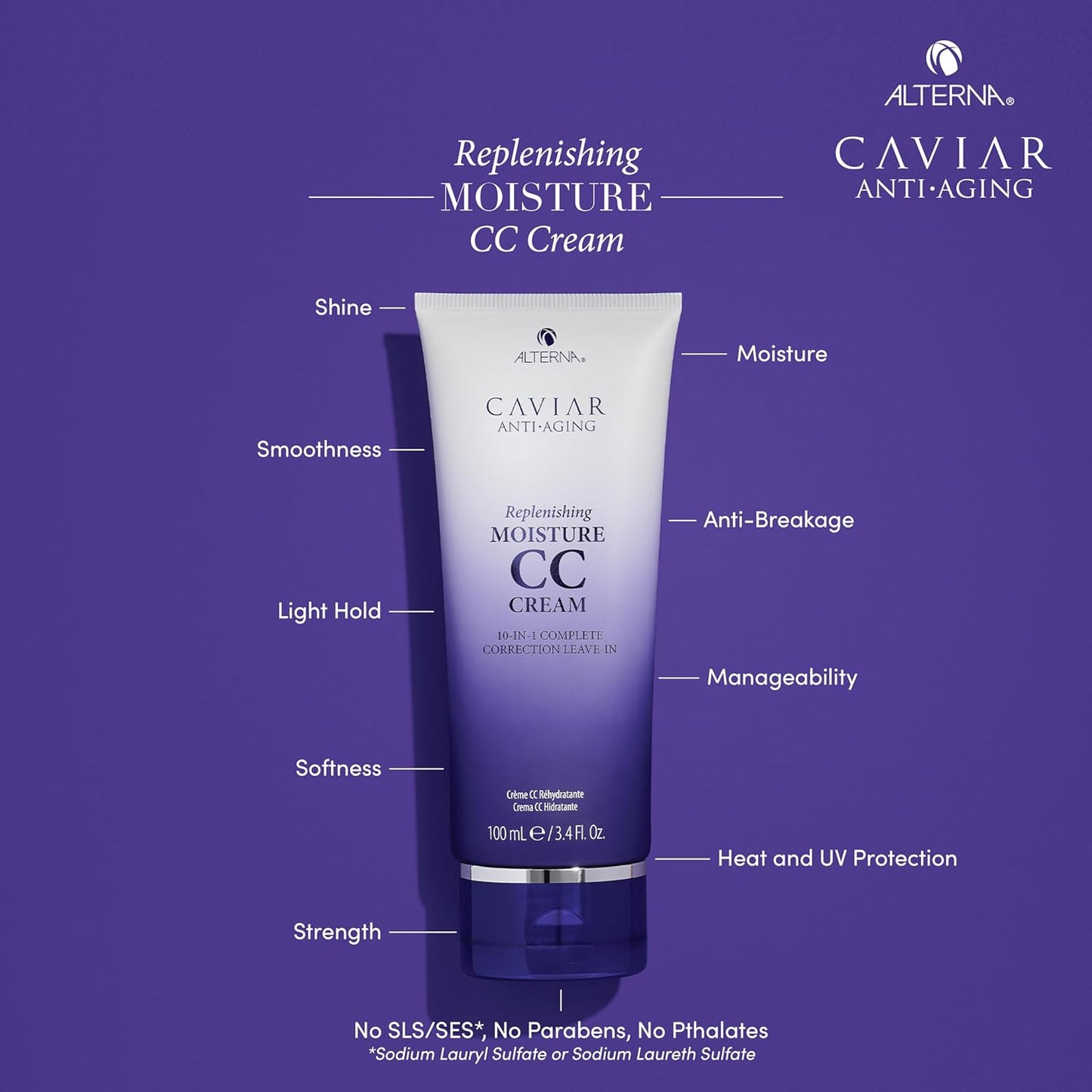 CAVIAR Anti-Aging CC Cream - 10-in-1 Moisture & Hair Treatment | Nourishes, Restores & Hydrates