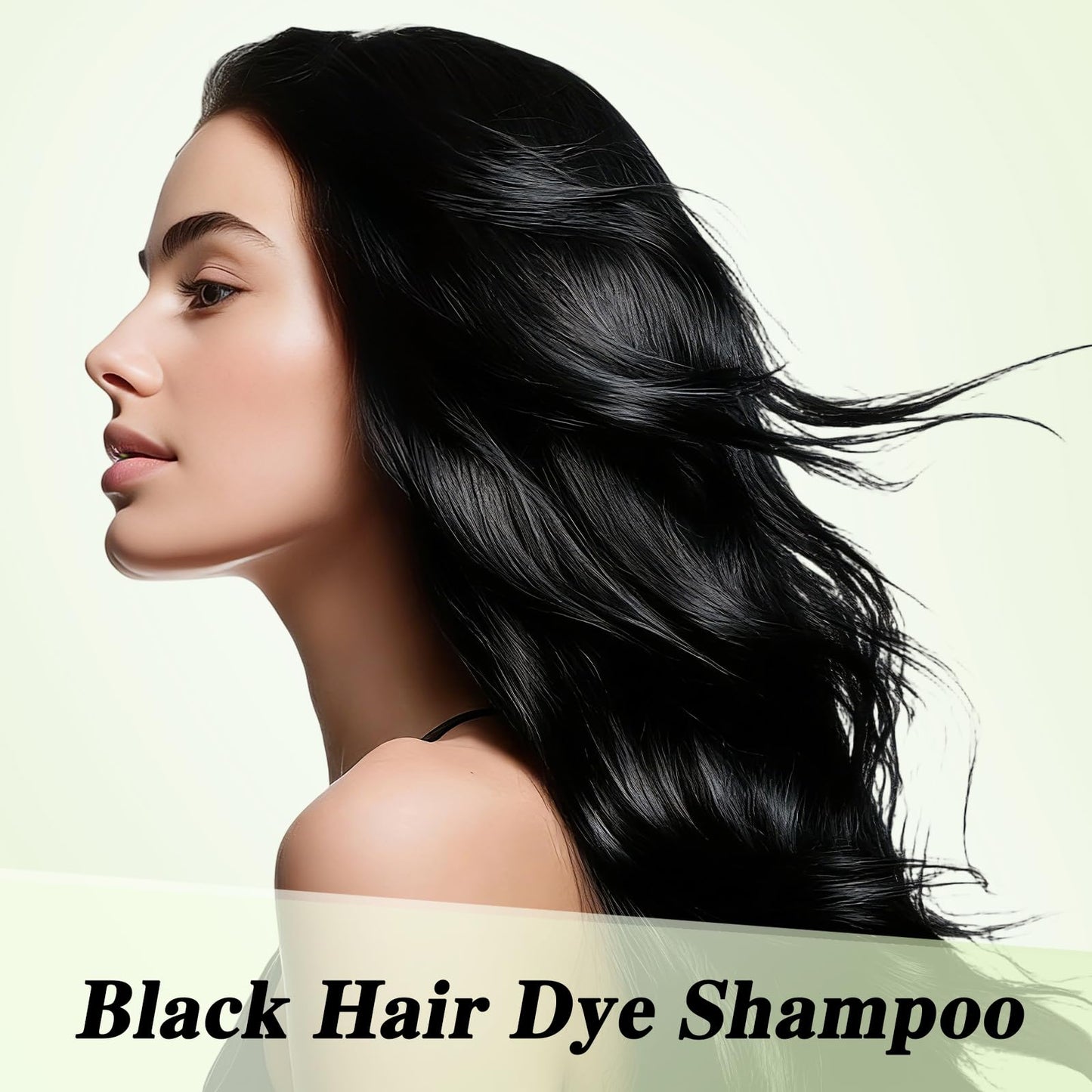 Black Hair Dye Shampoo, 100% Gray Hair Coverage Black Hair Dye for Women Men, 3 in 1 Natural Herbal Ammonia Free Instant Hair Color Shampoo with Long-lasting Color Effect