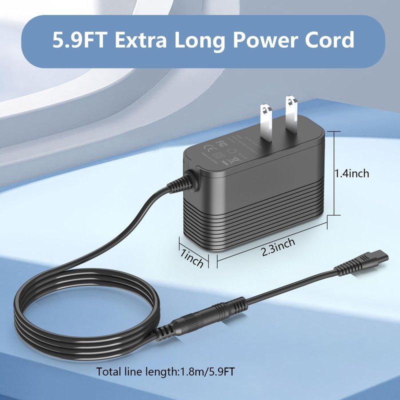 5V Charger for Skull Shaver Replacement for Skull Pitbull Gold Pro/Silver Pro/Platinum Pro and Butterfly Kiss Pro Shaver DC Power Cord Charger