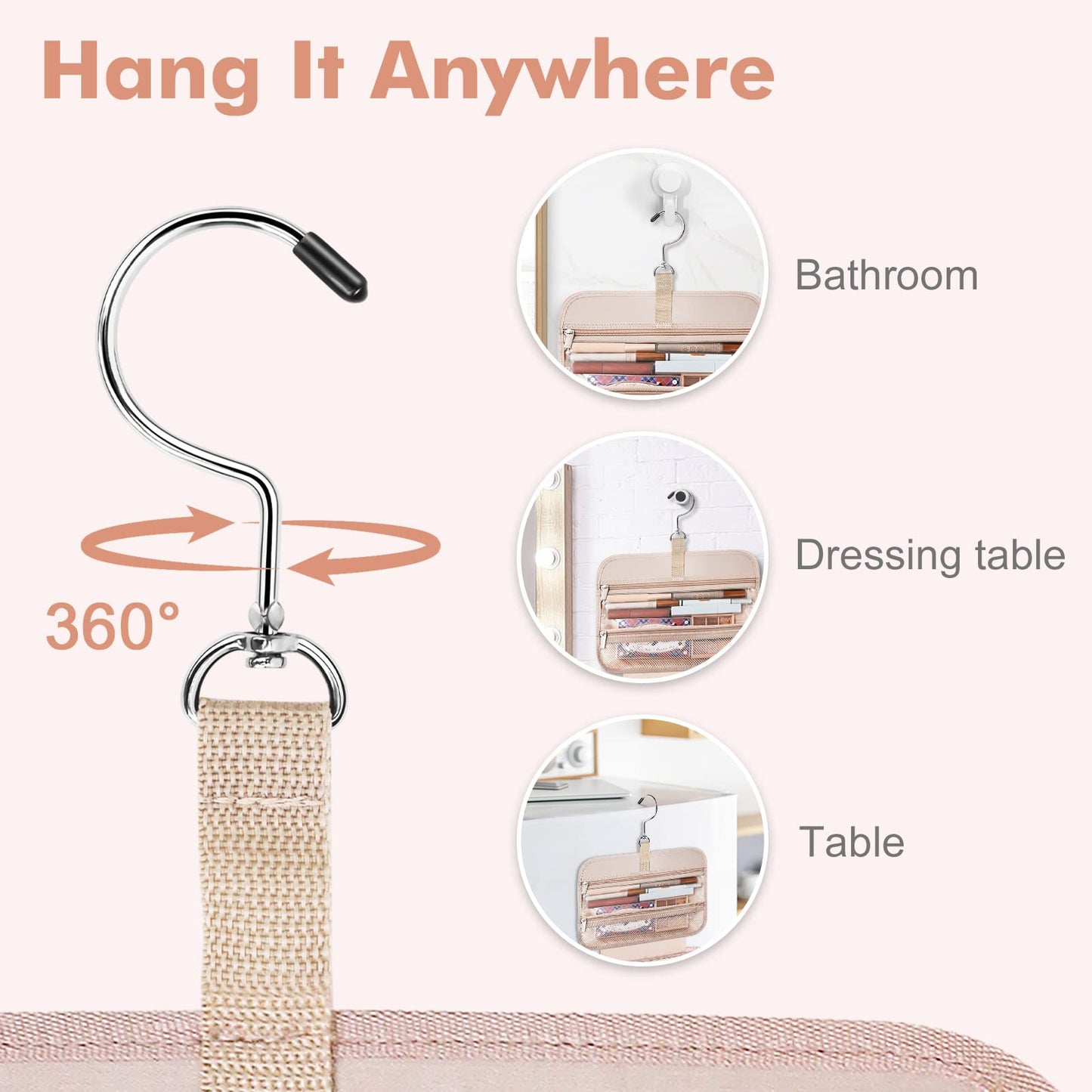 Wedama Toiletry Bag for Women, Hanging Travel Toiletry Bag