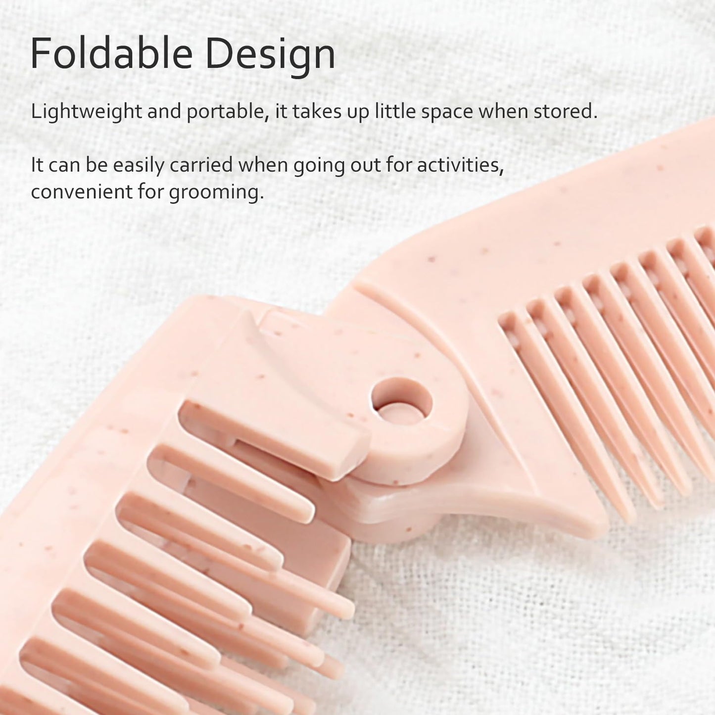 4 PCS Wheat Straw Foldable Hair & Makeup Comb: Portable, Eco-Friendly, For Men & Women - Perfect for Travel