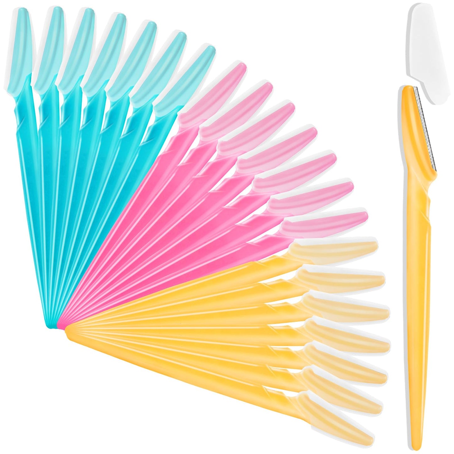 HFATMOS Eyebrow Razor, Face Razors for Women Men Multipurpose Exfoliating Face Shaver Facial Hair Removal Tools Eyebrow Trimmer with Protective Cover 21 Pcs