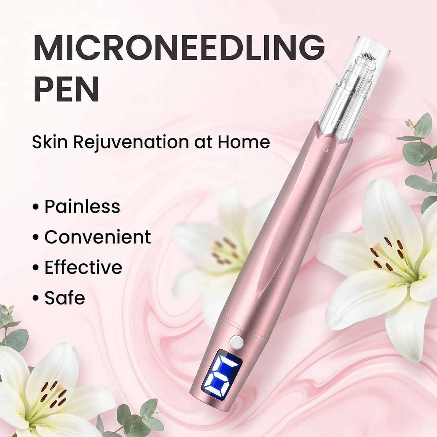 Microneedling Pen - Adjustable Electric Pen for Face & Body Care | Home Use