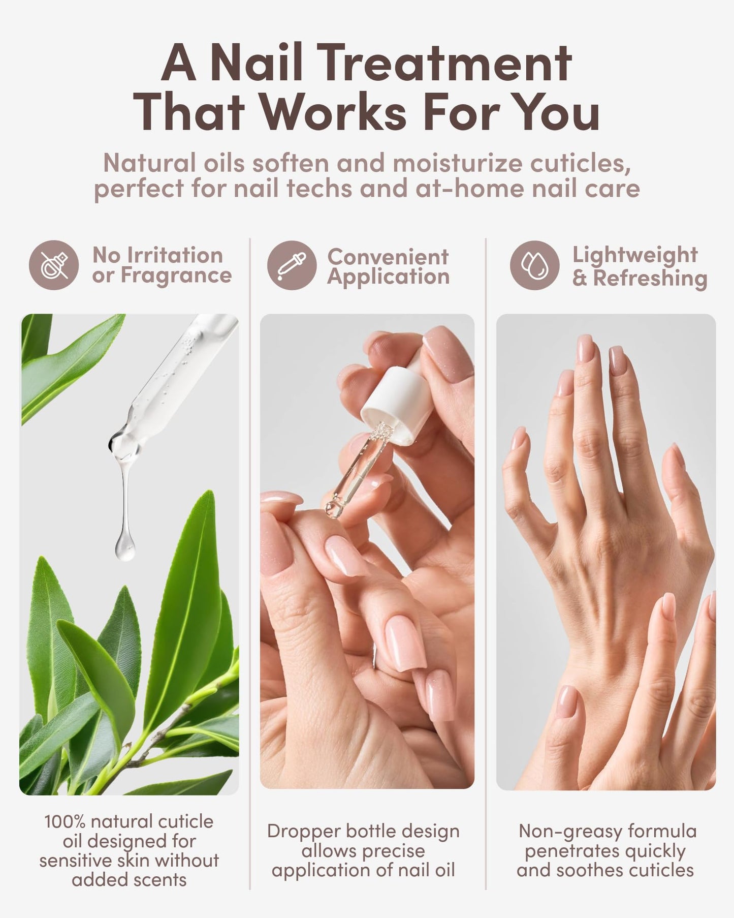 ella+mila Fragrance-Free Cuticle Oil with Pure Tsubaki & Argan - 100% Natural Nail & Cuticle Treatment - Vegan - 2.3 fl oz