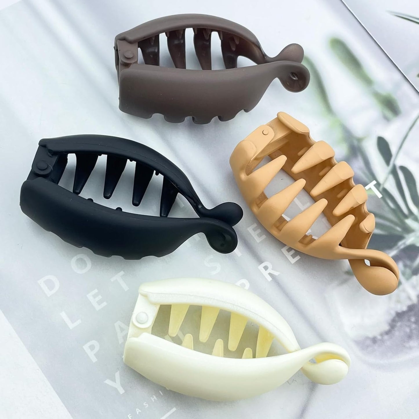 Matte Banana Hair Clips - 8 Pcs Strong Hold Ponytail Holders | French Barrettes for Fine Hair