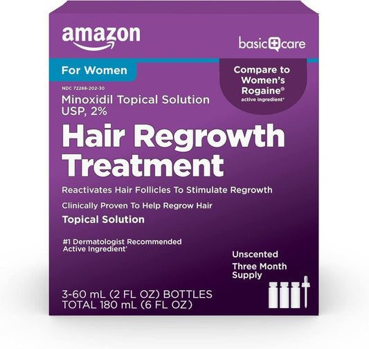 Minoxidil Hair Regrowth Treatment for Women - 2% Topical Solution | 6 Ounce