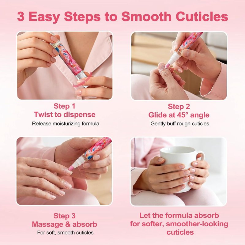 Ceramic Cuticle Pen - Moisturizes & Polishes Dry Cuticles | Instantly Removes Dead Skin, Leaves Nails Shinier