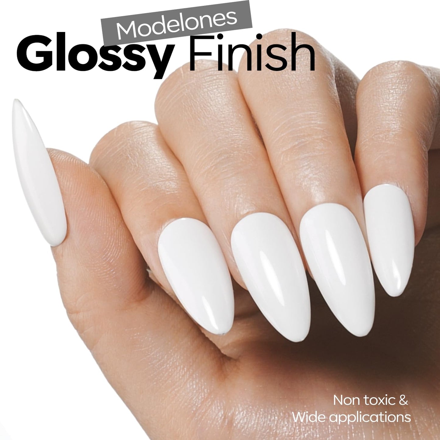 White Gel Nail Polish - Soak Off Solid Pastel UV Formula for DIY Manicure | 15 ML