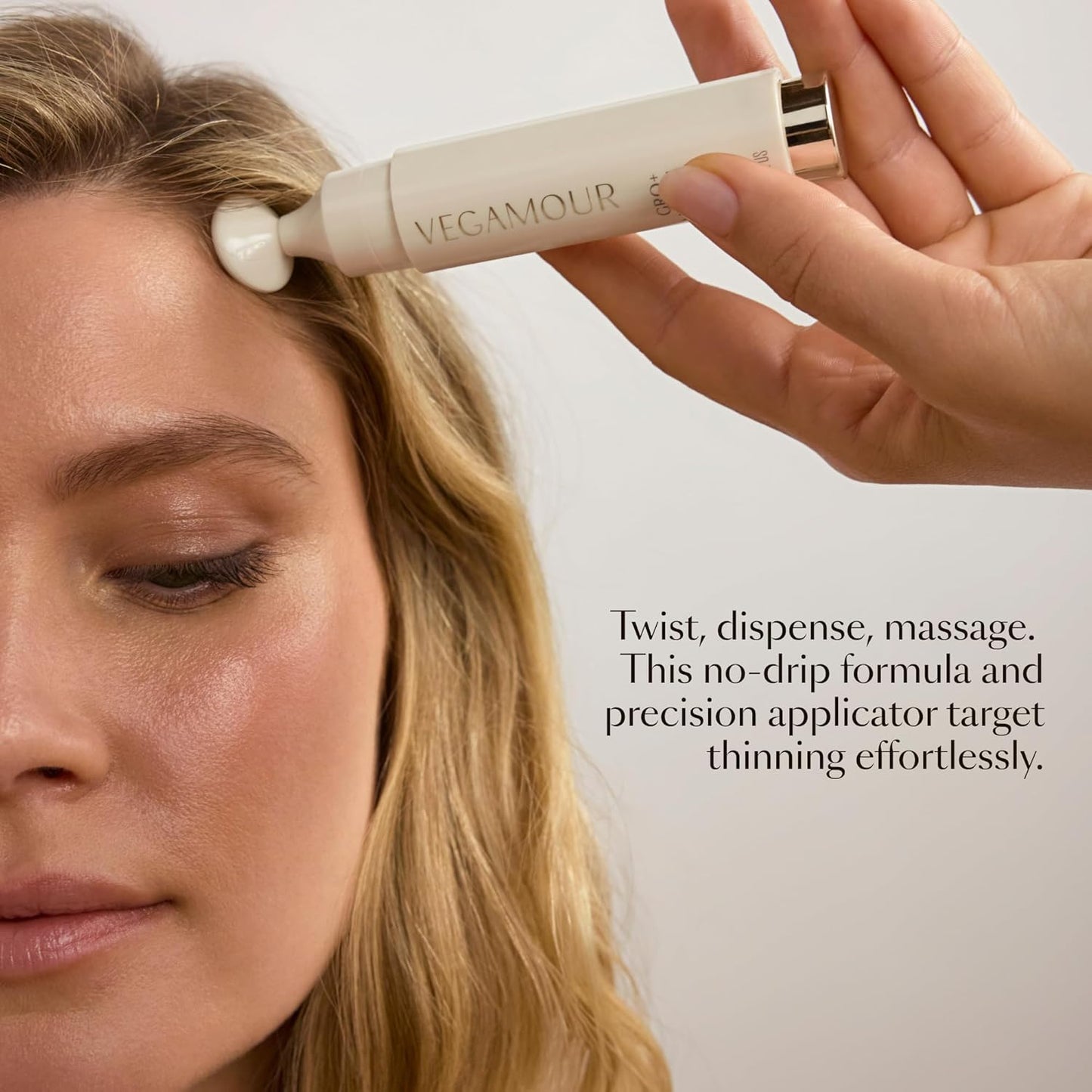 VEGAMOUR GRO+ Advanced Hair Density Gel-Serum | Cooling Massage Pen for Thinning Hair, Vegan & Cruelty-Free