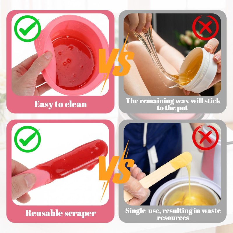 Classicseali 2PCS Wax Silicone Bowl,Wax Warmer Silicone Liner with 2 Silicones Waxes Sticks,Silicones Waxe Pot Liners,for Preparing Powders,Making DIY Face Masks,Mixing Pigments,and Hair Dyes