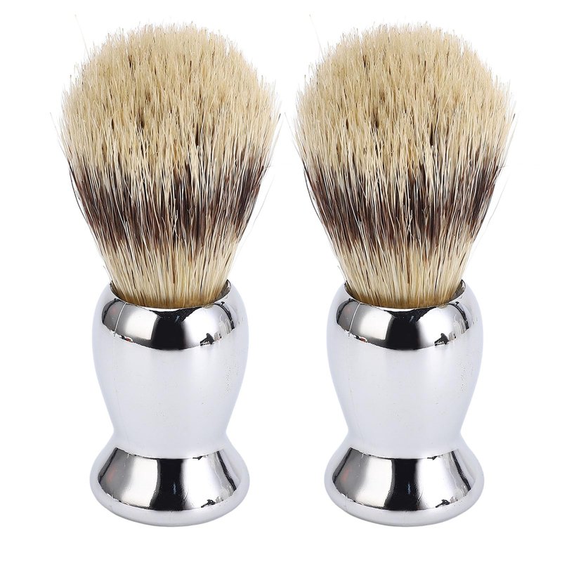 2Pcs Shaving Brush for Men, Long Soft Dense Brush Hair with Handle for Foaming Cream and Beard Shaving