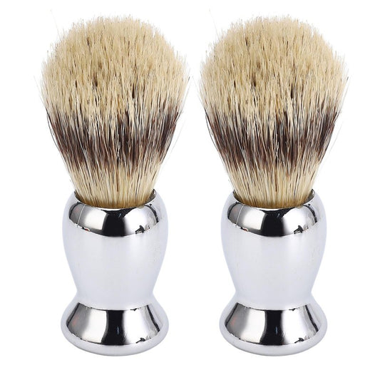 2Pcs Shaving Brush for Men, Long Soft Dense Brush Hair with Handle for Foaming Cream and Beard Shaving