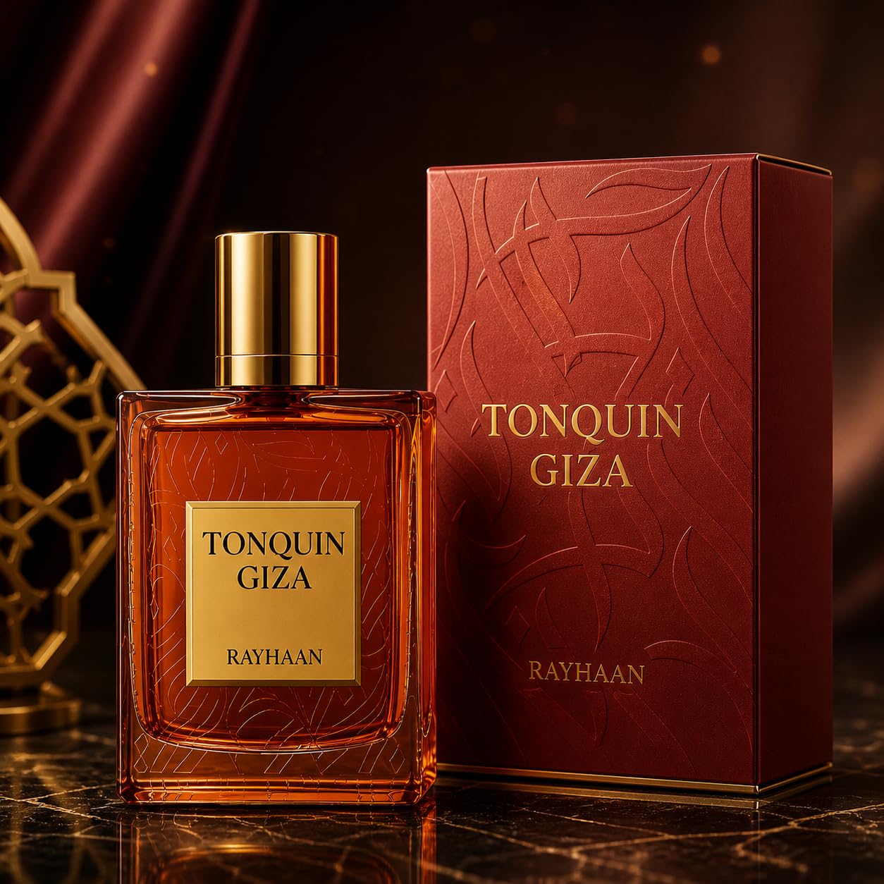 Rayhaan Tonquin Giza Eau de Parfum Spray - Gourmand Spicy Sweet Fragrance for Unisex | 3.4 Ounce / 100 ml