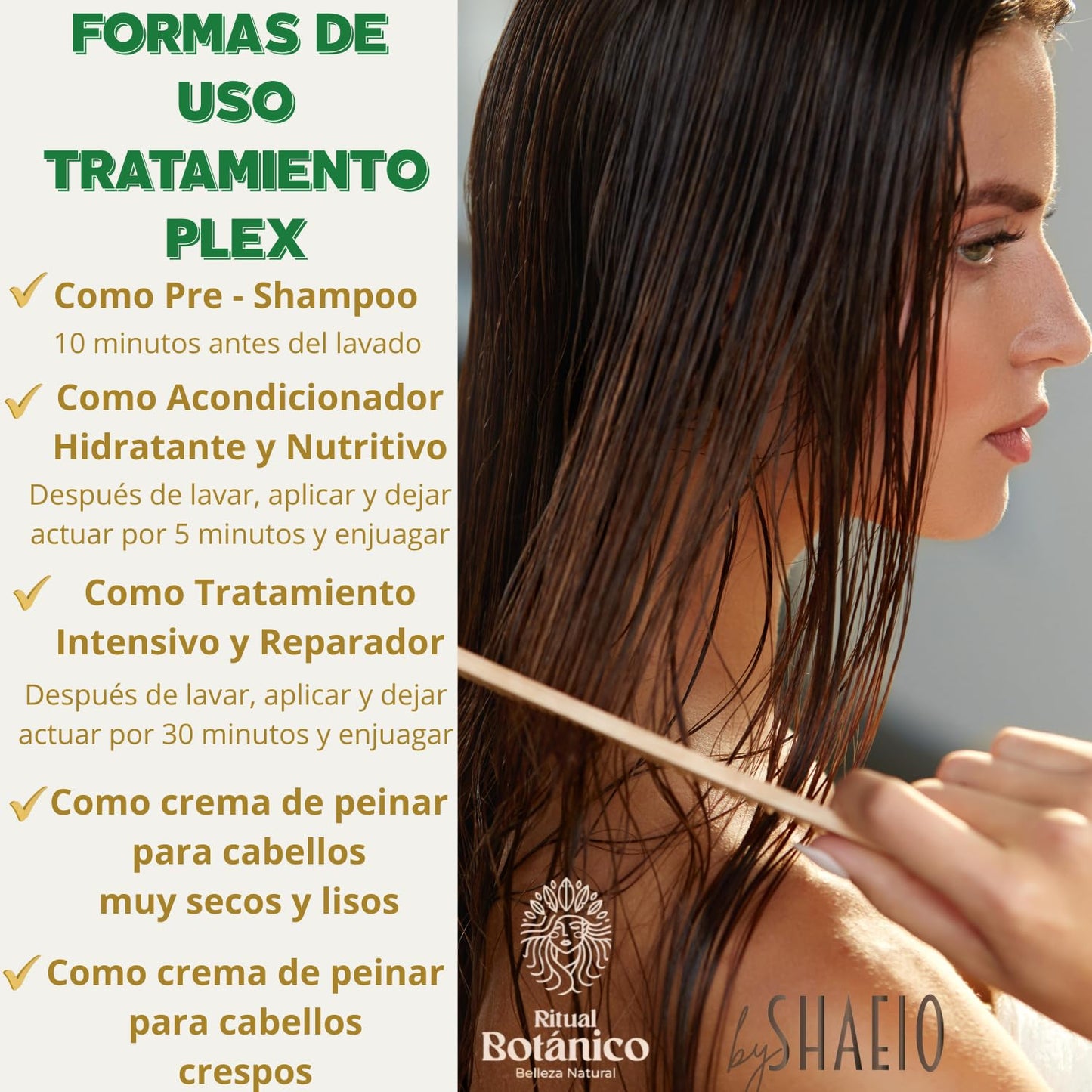 RITUAL BOTANICO KIT 5 Crecimiento Acelerado y Ultra Reparador: Shampoo de Cebolla, Mascarilla para el Cabello, Acondicionador Intensivo PLEX, DUO Heat Protection Spay for Hair (+ Obsequio TRENDY)