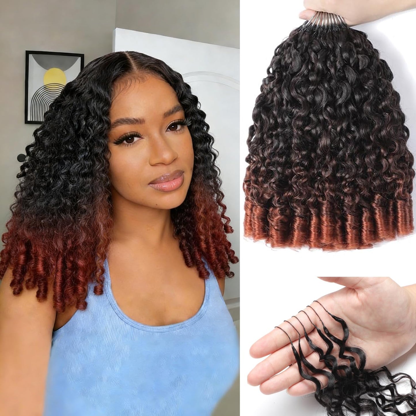 Burmese Curly Crochet Hair - Miracle Knots for Black Women | 18 Inch, 125g, 100 Strands