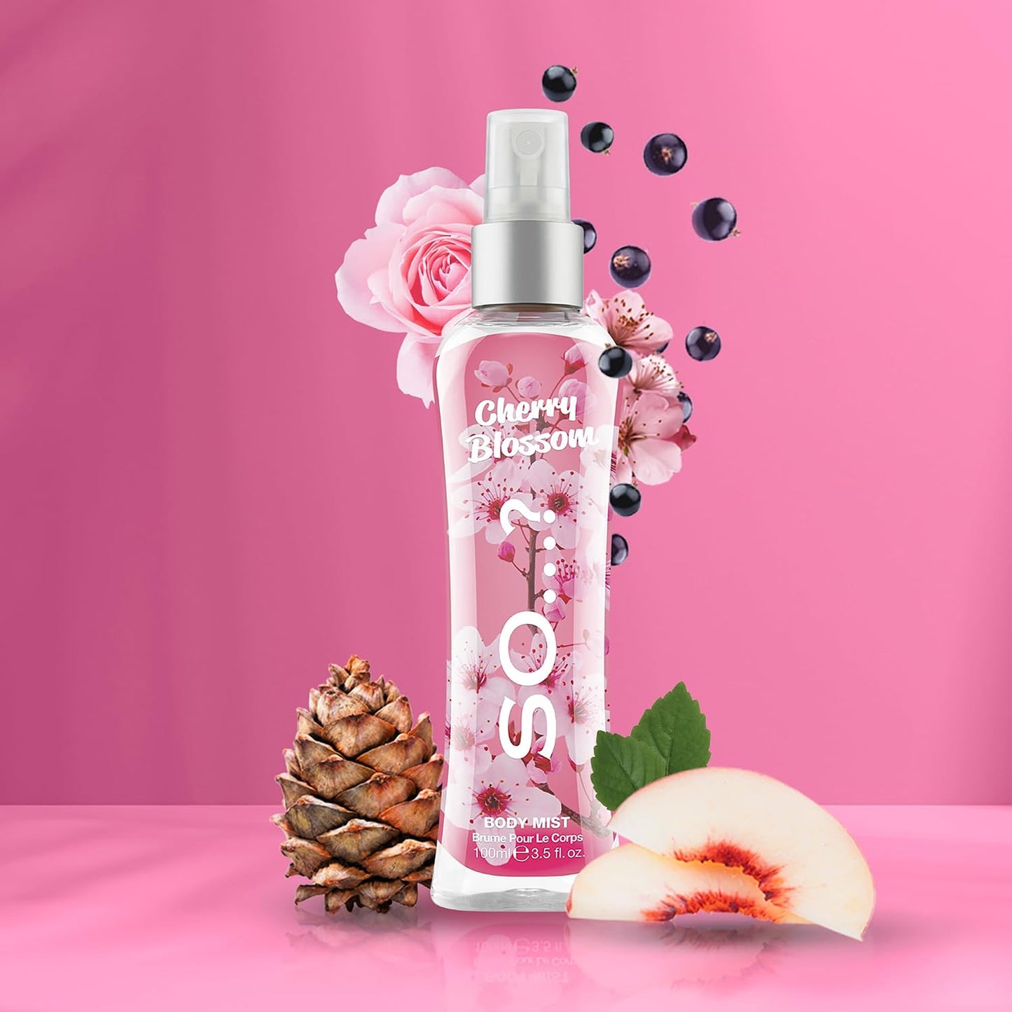 Cherry Blossom Body Mist - Floral Perfume for Women | Peach, Rose & Cedarwood Notes - 3.5 oz Body Spray