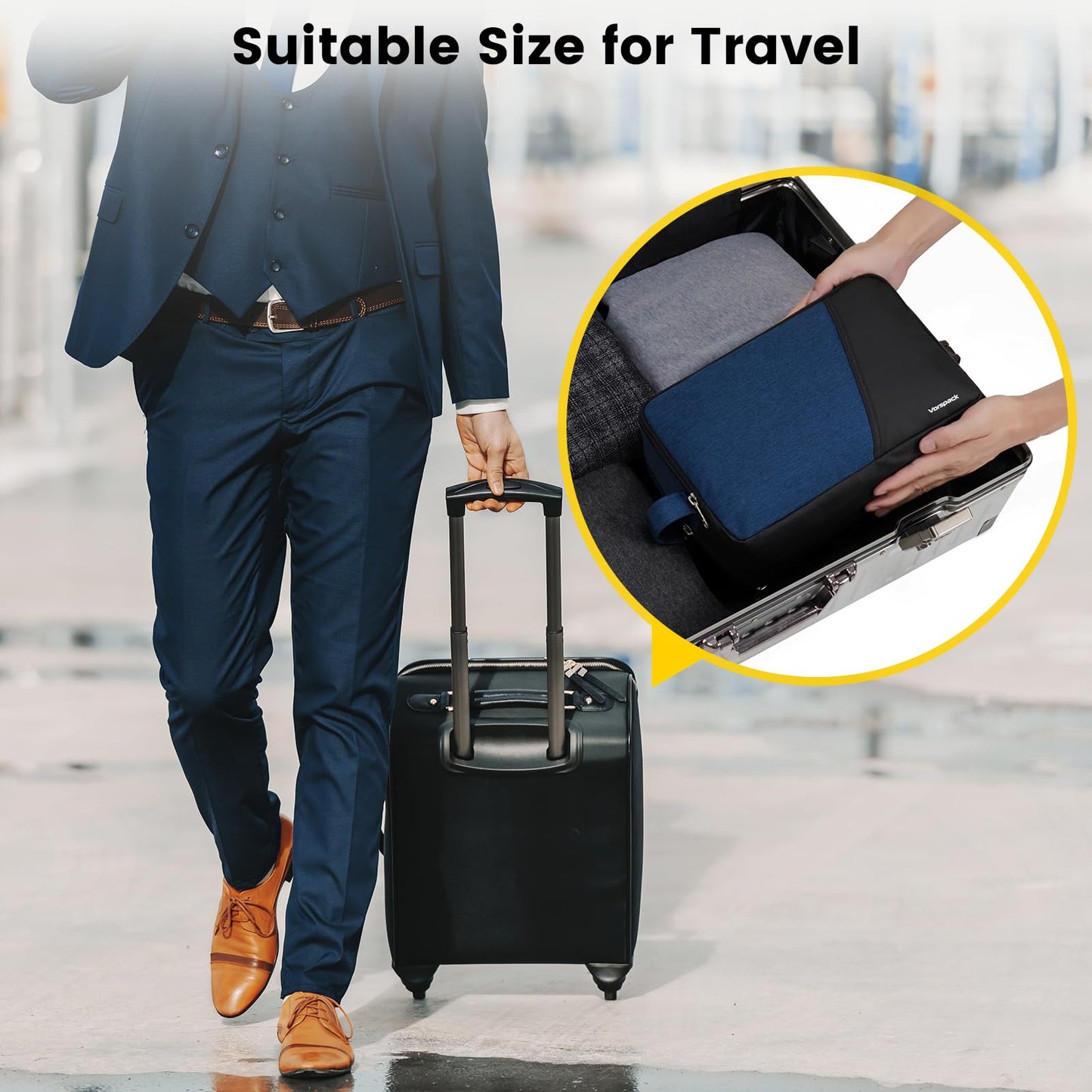 Vorspack Travel Toiletry Bag - Toiletry Bag for Men Water Resistant Skincare Bag for Bathroom Toiletries Accessories Gifts - Navy Blue