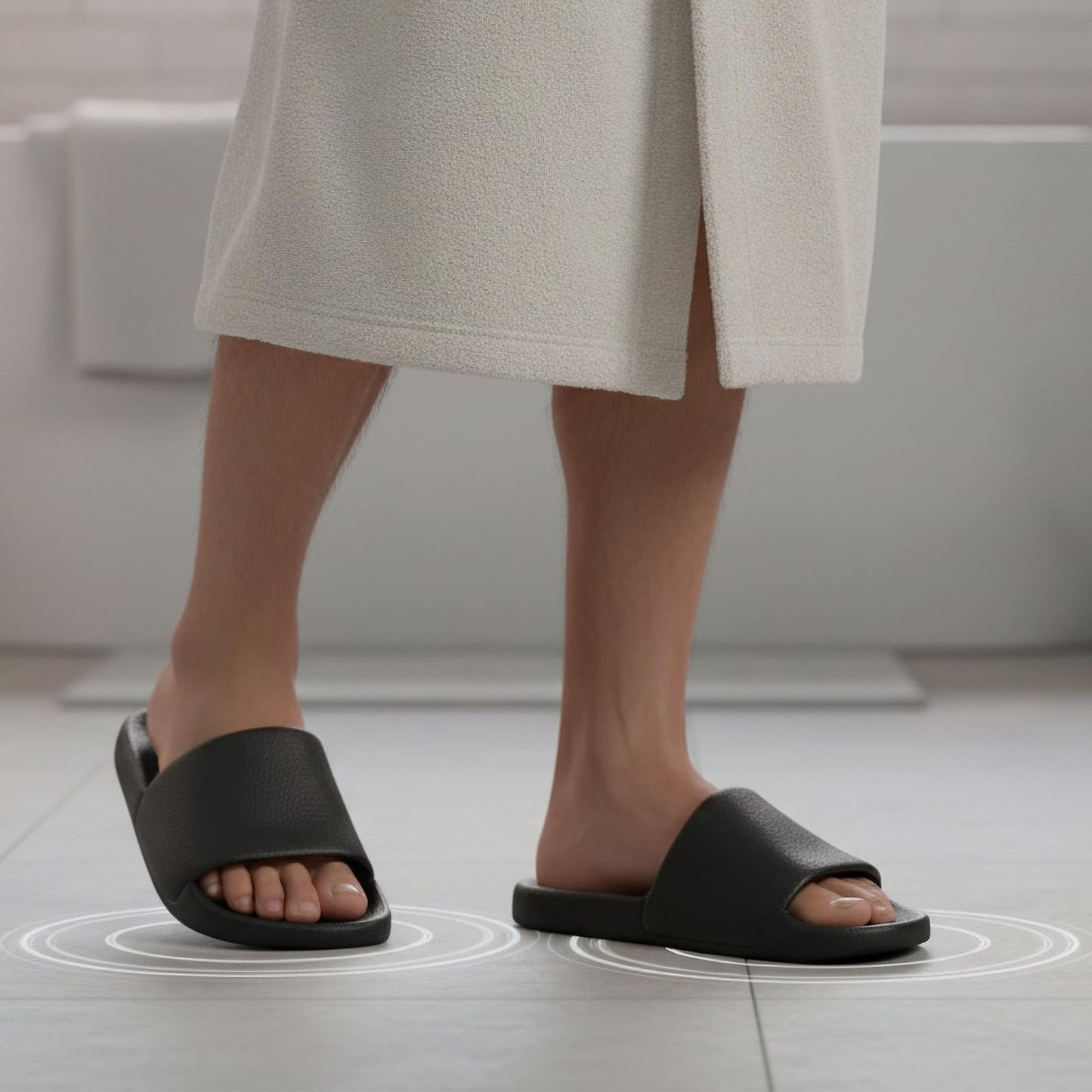 Kattmas Shower Shoes for Women & Men - Non-Slip House Slippers - Cloud Comfort Slides - Quick-Dry, Arch Support - Perfect for Bathroom, Beach, Pool, Travel