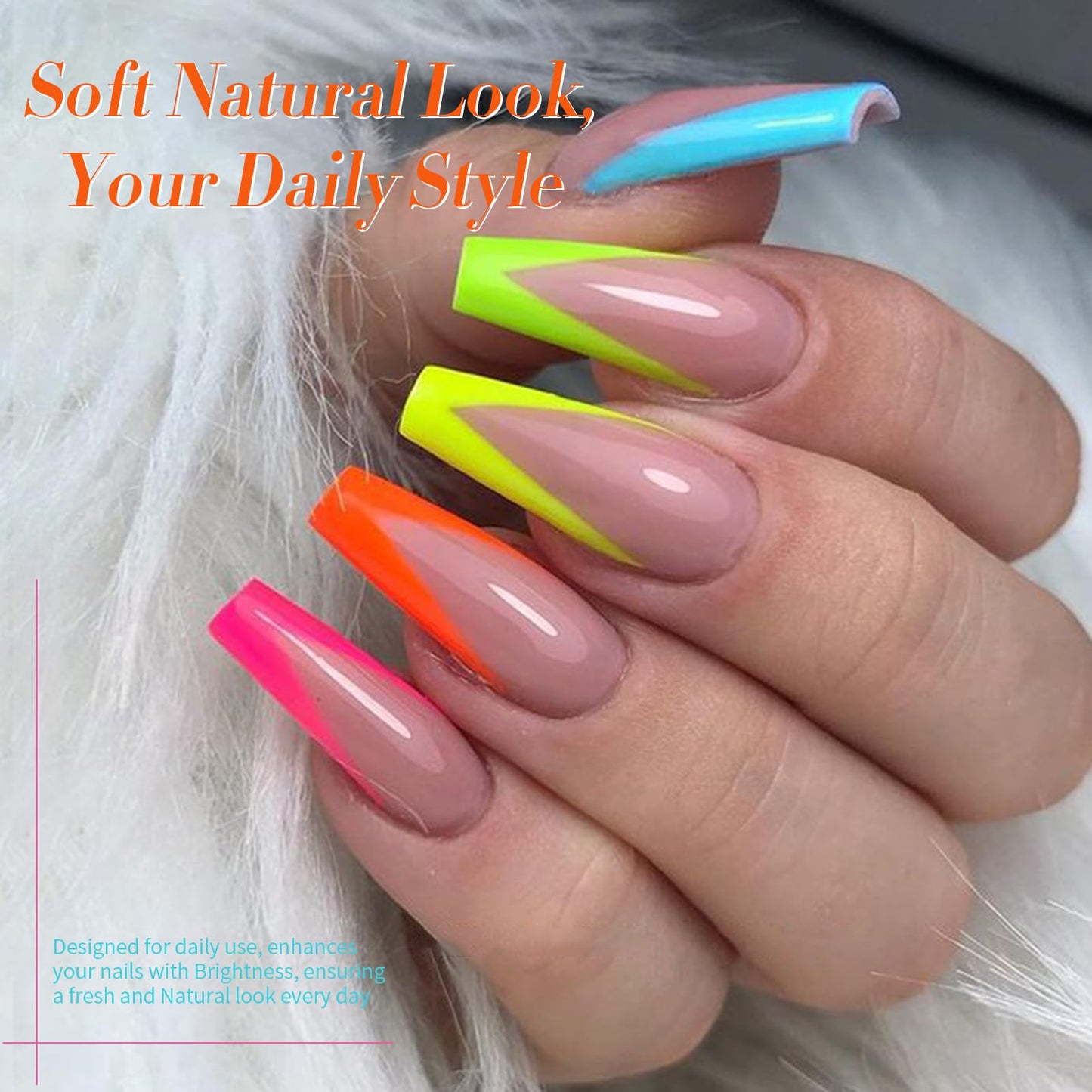 Born Pretty Gel Nail Polish Spring Summer Neon Fluorescent Orange Hot Pink Blue Yellow Green Purple Soak Off U V LED Gel Nail Polish Set Nails Art 7ml 6pcs