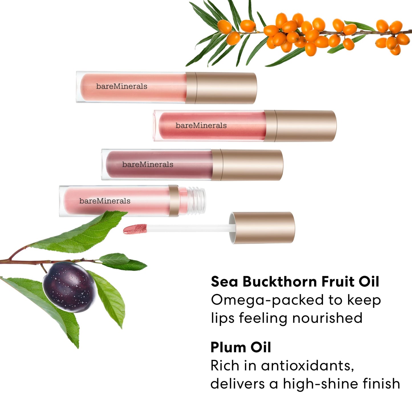 bareMinerals Mineralist Lip Gloss-Balm, Hydrating Lip Gloss + Balm Hybrid, Sheer Glossy Lip Balm, No Stickiness, Improves Lip Smoothness, Vegan - Ingenuity