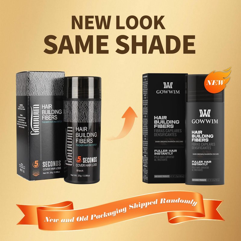 gowwim Hair Fibers for Thinning Hair 25g Hair Building Fibers 100% Undetectable,Instantly Cover Sparse Hair Areas-Bald Spots Cover Up. (Light Brown)