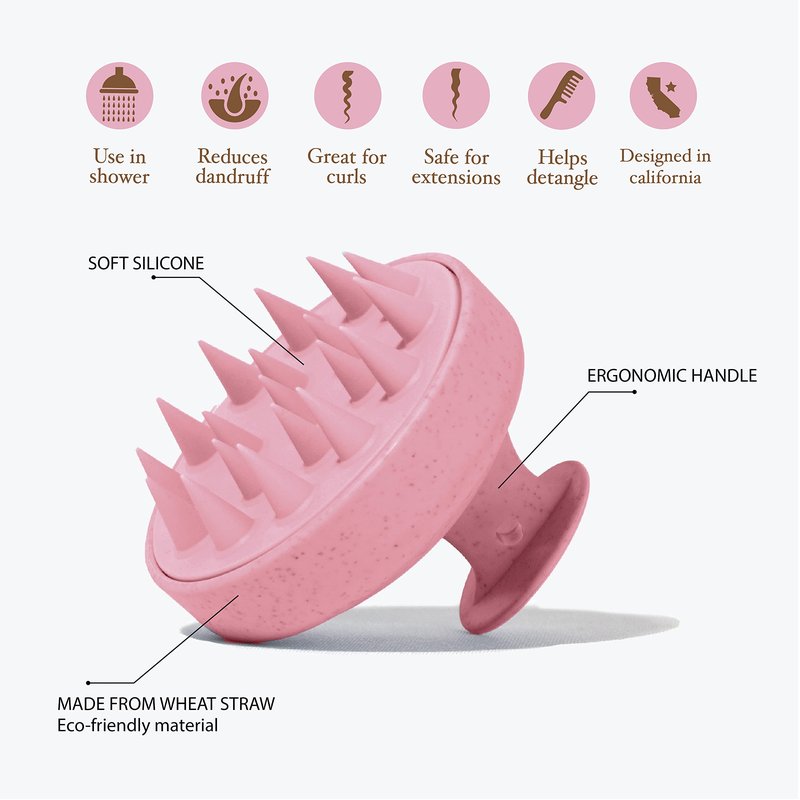 TADA Beauty Scalp Massager Hair Shampoo Brush Shower Scalp Scrubber l Hair Scalp Scrubber Head Massager for Stress Relax Hair Growth (Indie Pink)