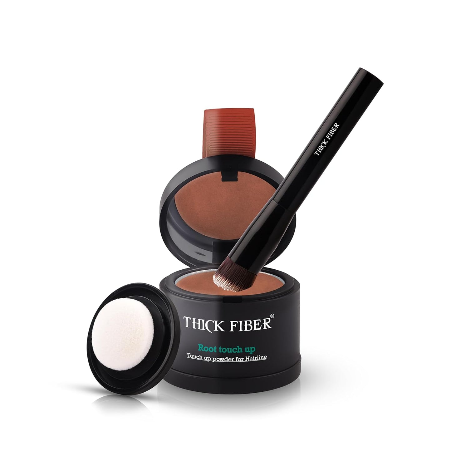 Root Touch Up Set - Water & Sweat Resistant Hair Loss Concealer for Thinning Hair | Auburn Hairline Powder & Brush