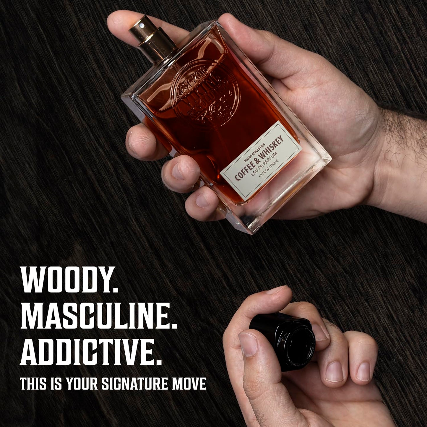 Viking Revolution Coffee and Whiskey Cologne for Men - Earthy Eau de Parfum with Roasted Coffee & Aged Whiskey | 3.5 Fl Oz