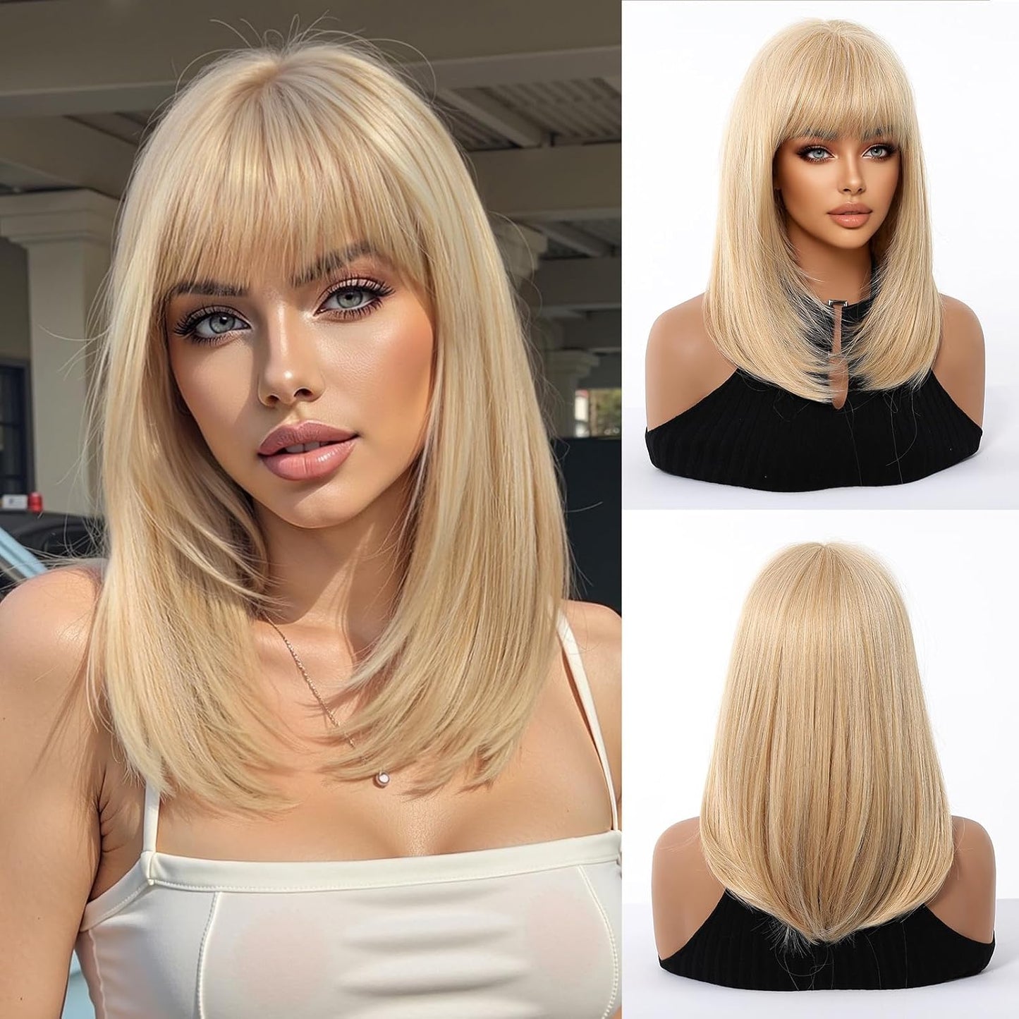 Long Blonde Wig - Natural Looking Heat Resistant Synthetic Hair | Perfect for Daily Wear & Parties