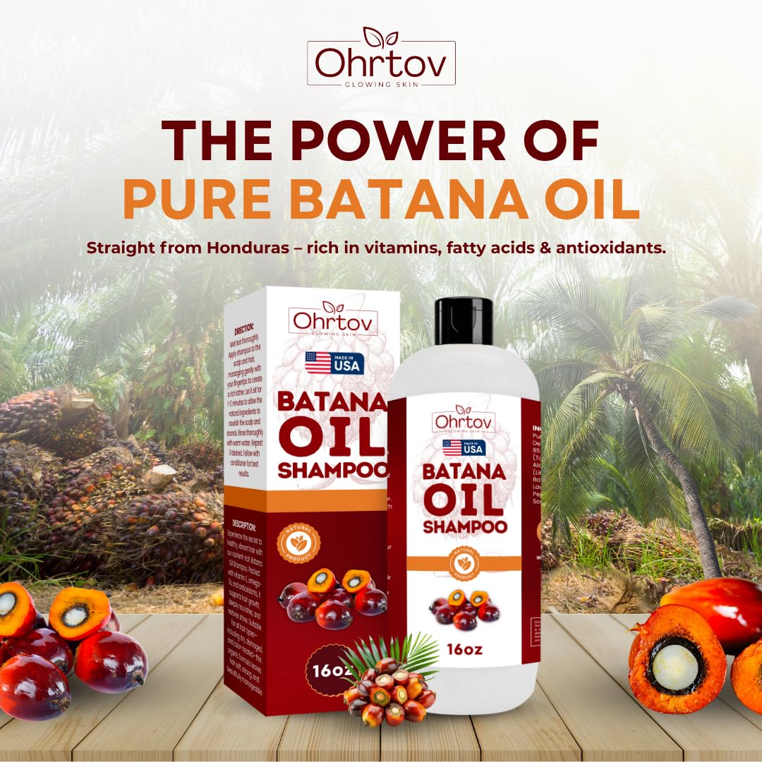 Batana Oil Shampoo - Natural Hair Growth Solution for Thinning Hair | Thickening & Nourishing Formula for Men & Women