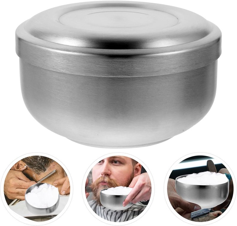 ARTIBETTER Shaving Bowl, Shave Bowl Stainless Steel, Shaving Soap Cup with Lid, 4 Inch UnbreakableShave Mug for Wet/Hot Shave (Silver)