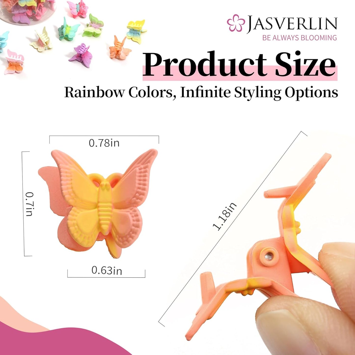 Mini Butterfly Hair Clips for Girls - Cute Y2K Aesthetic Claw Clips | 50 Pcs Pastel Flutter
