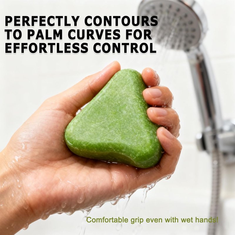 Nature Triangle Shampoo Bar - 2-Pack Natural Green Soap for All Hair Types | Strengthens & Smooths Hair