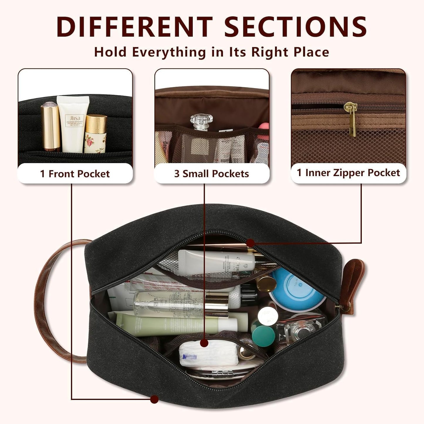Personalized Travel Toiletry Bag - Waterproof Dopp Kit for Men | Large Capacity Hanging Shaving Bag - Perfect Gift for Dad, Husband, Boyfriend