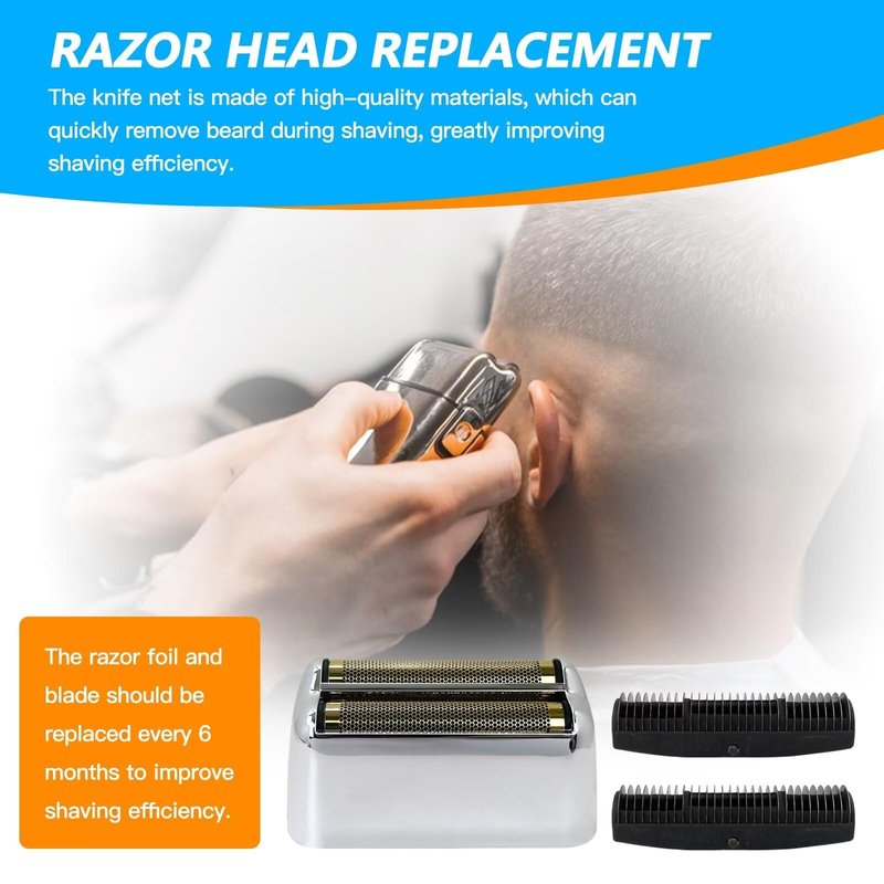 Xspeedonline Replacement Shaver Foil Double Foil Head with 2X Cutters for PRO FXRF2G - Silver