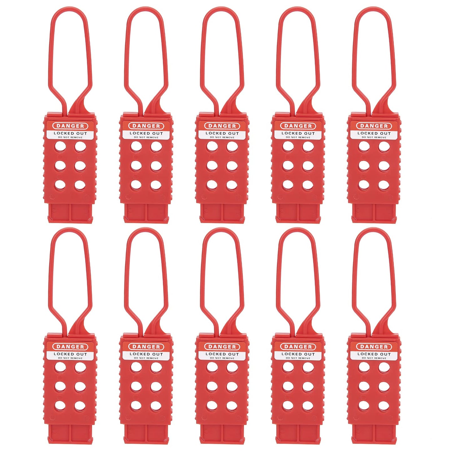 10pcs Safety Lockout Tag Hasp, 6‑Hole Insulating High‑Strength Nylon, Eliminating The Risk of Conductivity and, for Industrial Equipment Maintenance, Wholesale Business