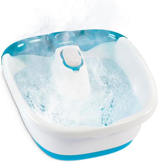 Homedics Bubble Mate Foot Spa - Invigorating Toe Touch Control Foot Bath with Massage Nodes & Pumice Stone | Relaxing Home Spa Experience
