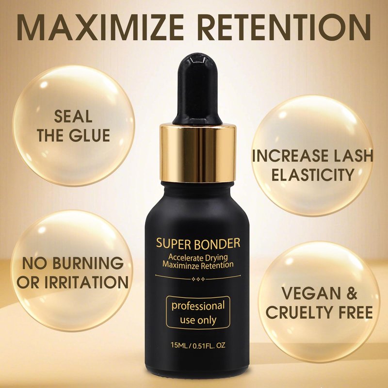 Miuffue Lash Bonder Primer for Eyelash Extensions, Glue Accelerator Lash Sealant, Pre-treatment Primer Protein Oil Cleanse Remover for Professional Use