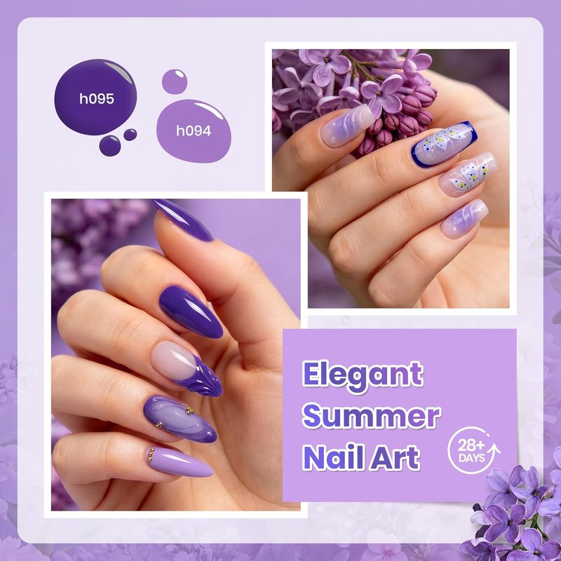 Beetles Purple Gel Polish Set - Lalic Reverie Collection | Trendy Soak Off LED Nail Gel Kit for DIY Manicure at Home