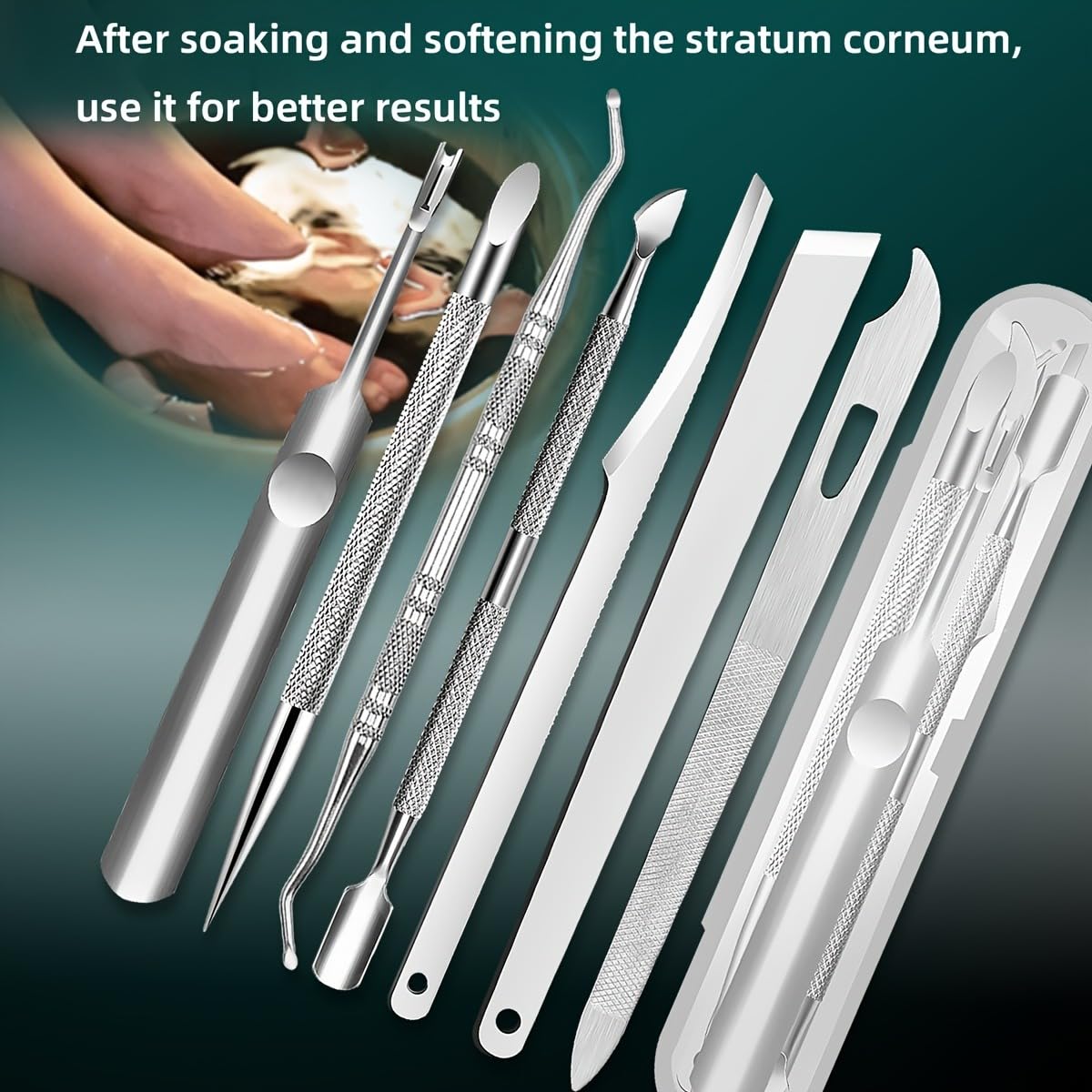 7pcs Stainless Steel Nail Care Kit: Precision Cuticle Remover &Cleaner - Gift for Women, Dead Skin, Festival Gift