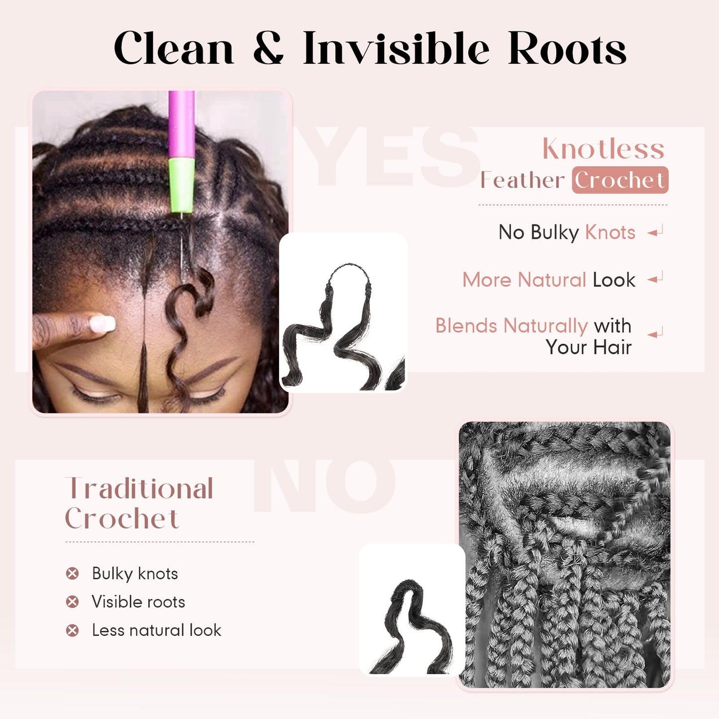 Miracle Knots Feather Crochet Hair for Black Women, 14 Inch 100 Strands Human Hair Like Soft Touch, Pre-Separated Synthetic Knotless Gogo Curl Crochet Hair (1B)