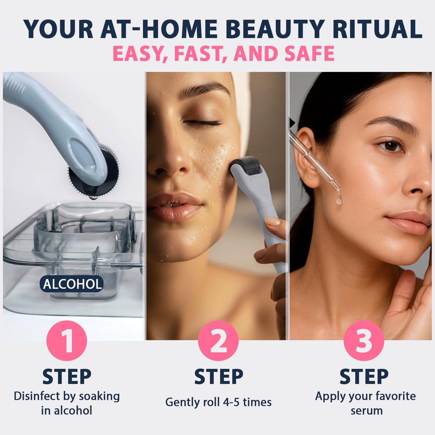 Termalk 6-in-1 Titanium Derma Roller for Face and Body – Kit with Micro-Needles (0.25mm) and (0.3mm) – 300, 720, and 1200 Needles for Men and Women