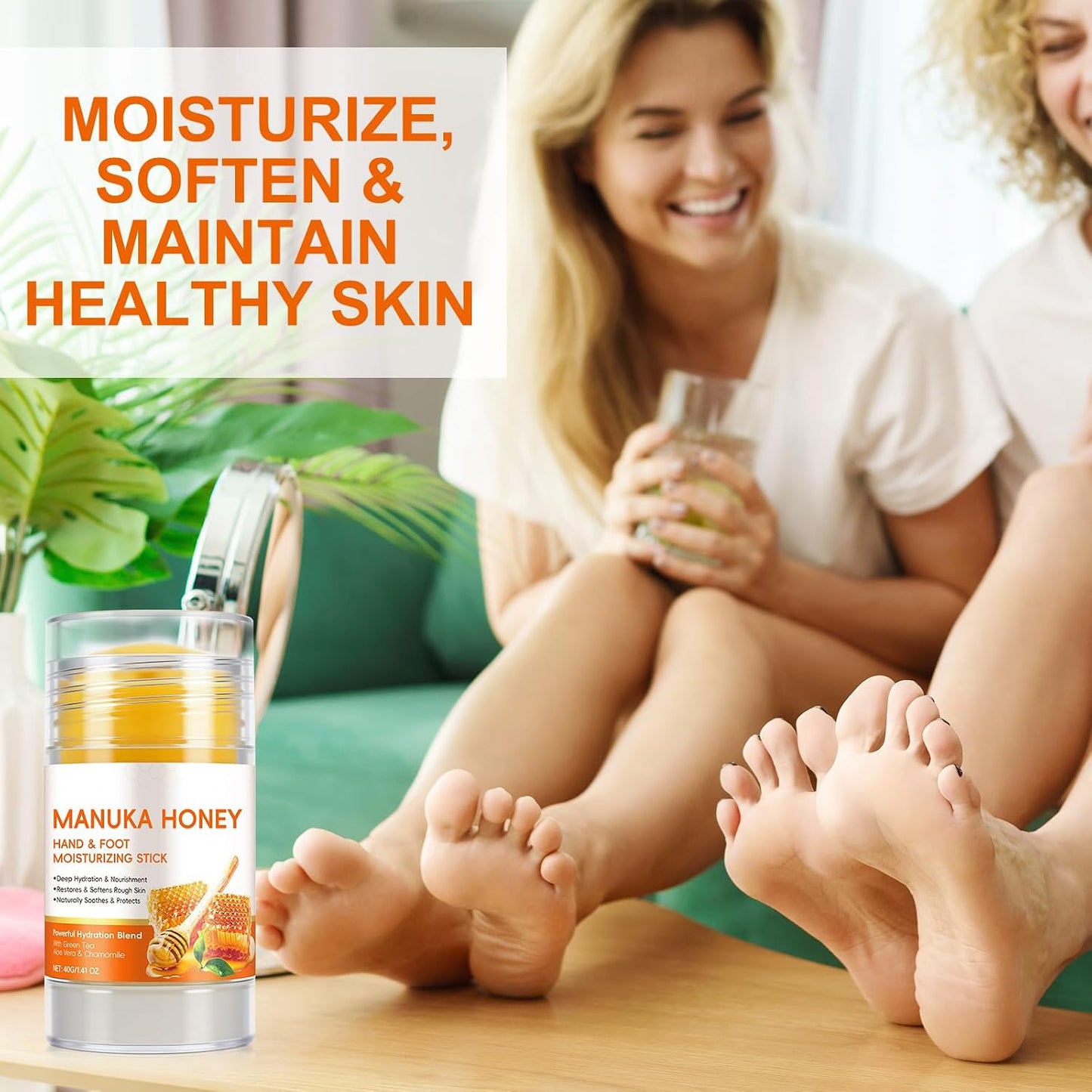 Manuka Honey Moisturizing Stick - Nourishing Foot & Hand Cream for Dry Cracked Skin | Portable 40g/1.41oz with Shea Butter & Aloe Vera