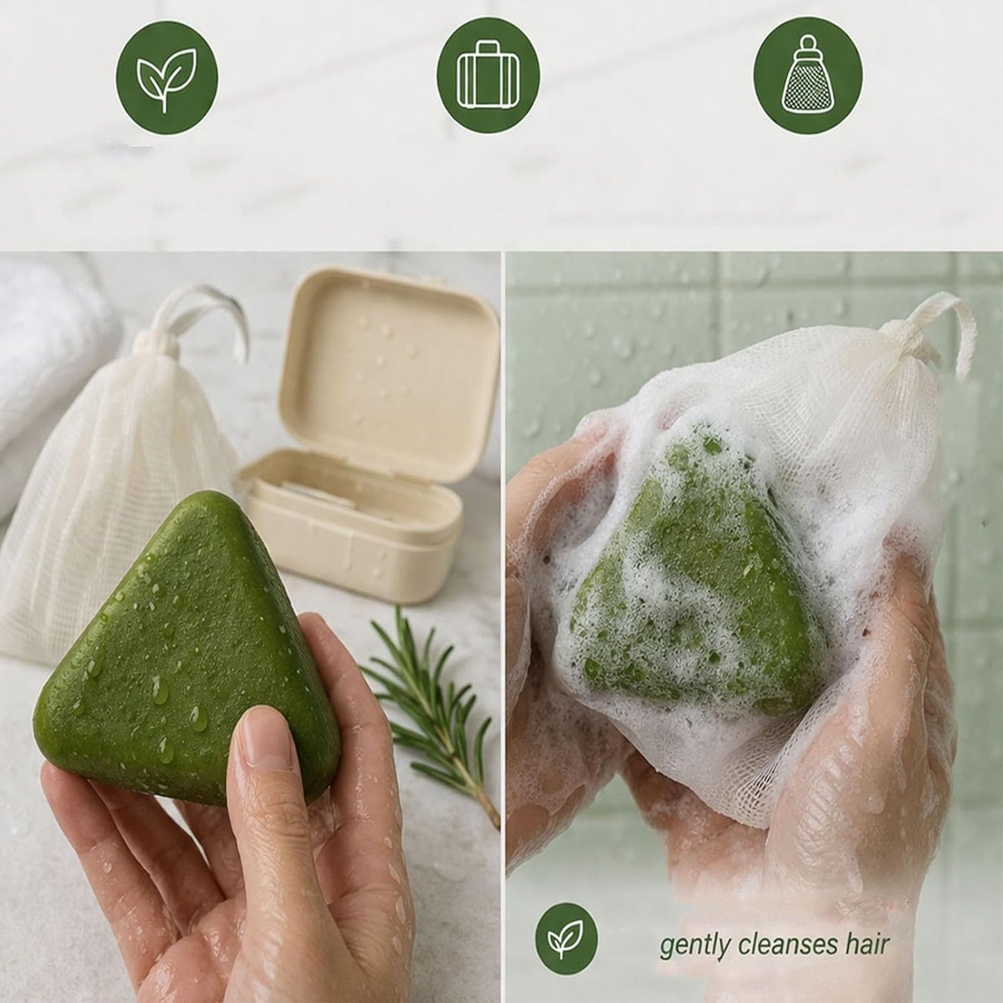 Korean Scalp Shampoo Bar - Rosemary Amino Acid Formula for Thinning Hair | Gentle, Hydrating Herbal Care