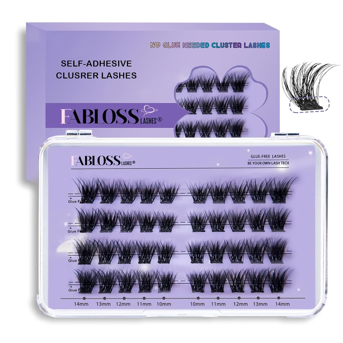 Self-Adhesive Eyelash Clusters – 40 Pcs Thick Volume Lashes | Pre-Glued, No Residue, 14-16MM