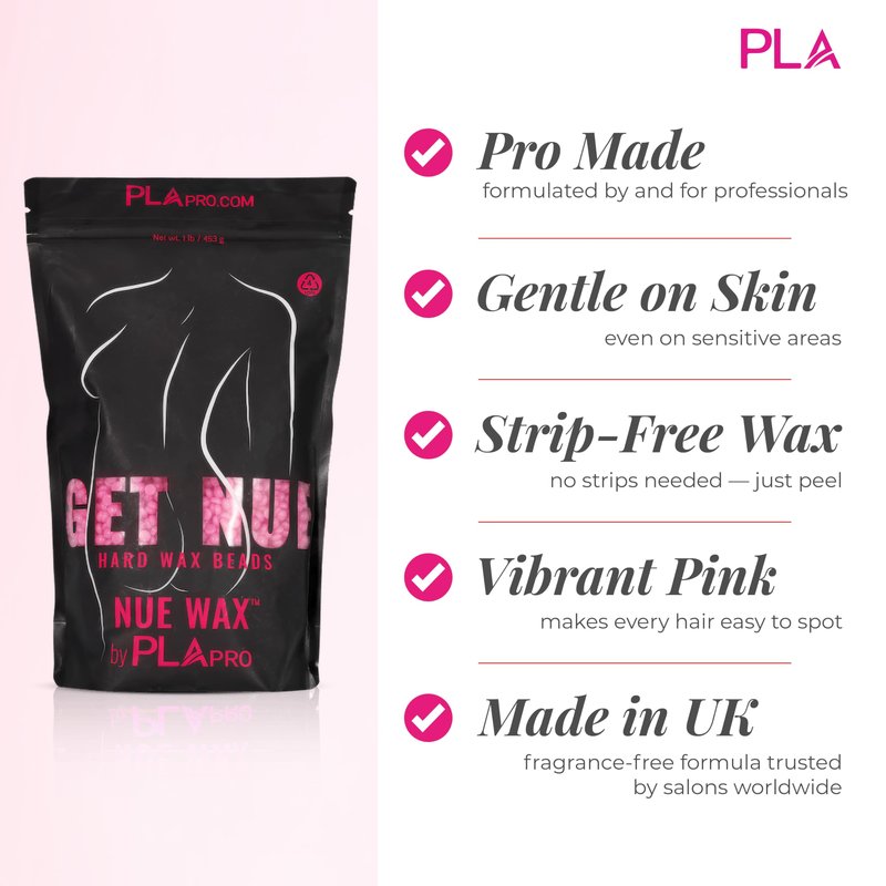PLA® Hard Wax Beads for Hair Removal | Wax Beads for Sensitive Skin and Thick Hair | Brazilian, Legs, Underarms, Back, Chest & Face Wax for Hair Removal | Hot Pink Waxing Beads - 1lb